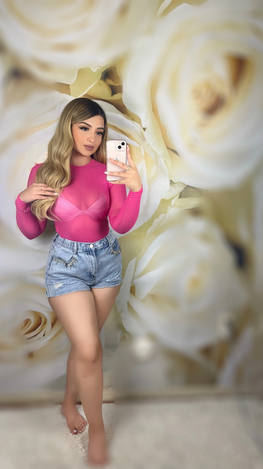 Pink Mesh Top